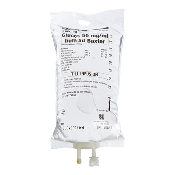 Glucos Baxter 50 mg/ml buffrad 12 x 1000 ml