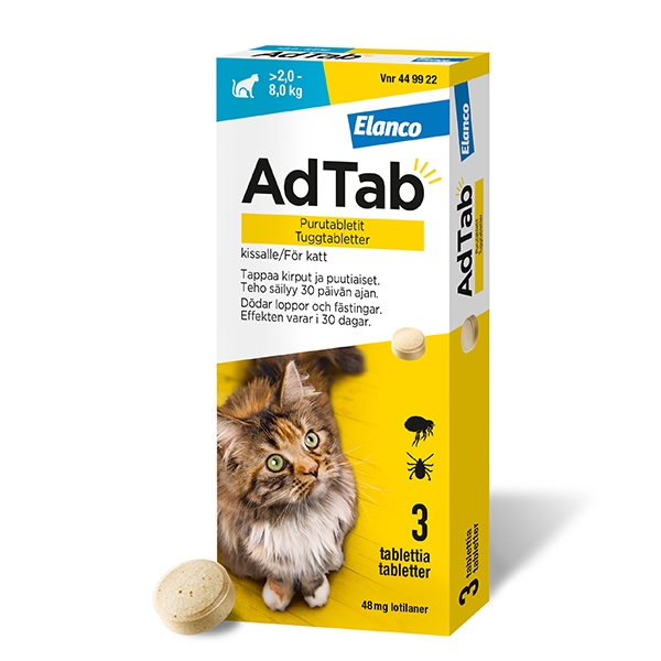 AdTab 48 mg >2-8 kg katt 3 tuggtabletter