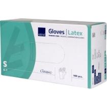Latex naturfarvet undersøgelseshandske S PF /100