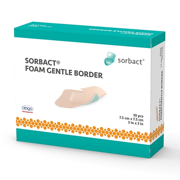 Sorbact Foam Gentle Border 7,5x7,5 cm /10