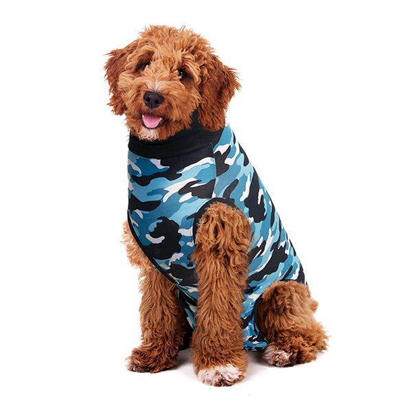Suitical blå camouflage hundebody i displaypakning L /stk