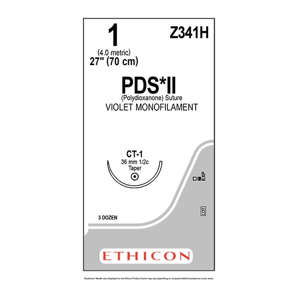 PDS II Z341H lilla 1 taperpoint nål CT-1 70 cm /36