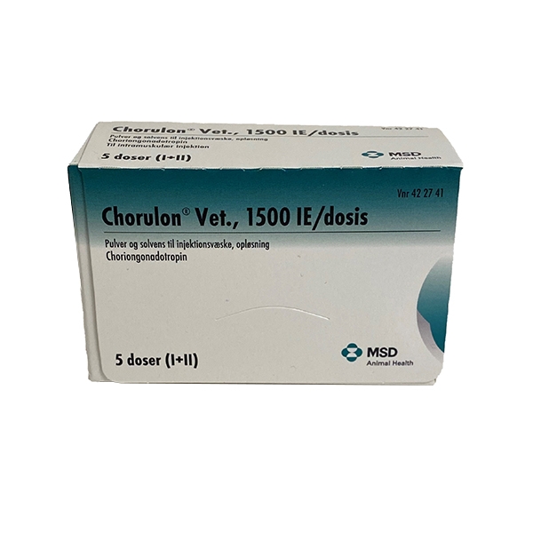 Chorulon Vet 300IE/ml pulver och vätska till injektionsvätska 5x5 ml