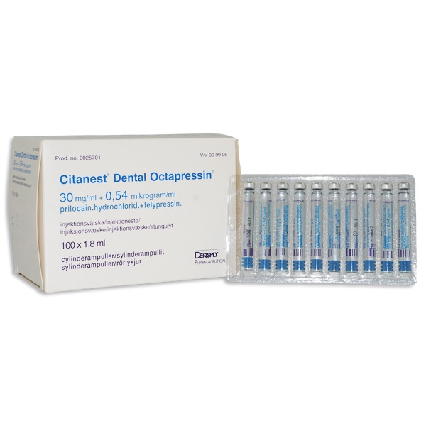 Citanest® Dental Octapressin 30 mg/ml+0,54 mkg/ml 100 x 1,8 ml