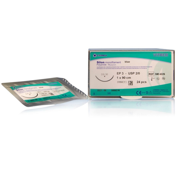 Silon Monofil Blå 2/0 DS-30 90 cm /24