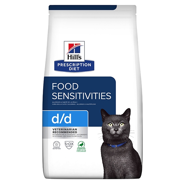 Hill's PRESCRIPTION DIET d/d Food Sensitivities tørrfôr til katt med and og erter 3kg pose