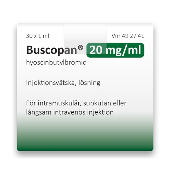 Buscopan inj.vätska 20 mg/ml 30x1 ml