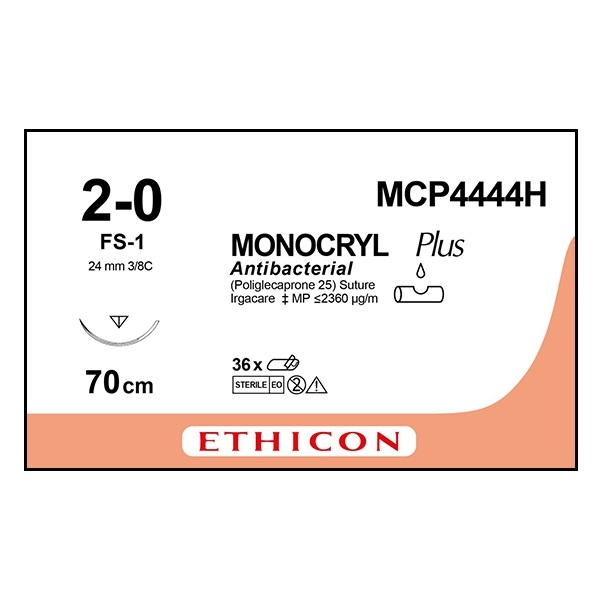 Monocryl Plus MCP4444H lila 2/0 OS FS-1 70 cm /36