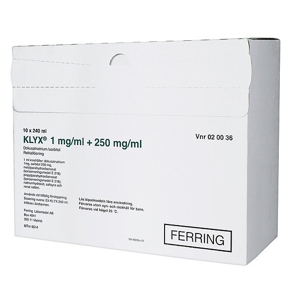 Klyx® 1mg/ml+ 250mg/ml Rektallösning 10 x 240 ml