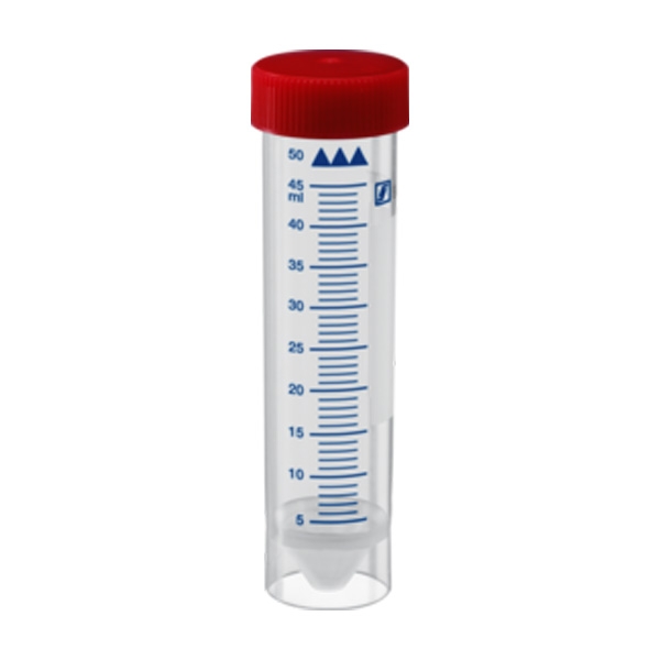 Prøverør sterilt rød skrukork 50 ml /stk
