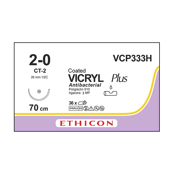 Vicryl Plus VCP333H lila 2/0 taperpoint CT-2 70 cm /36