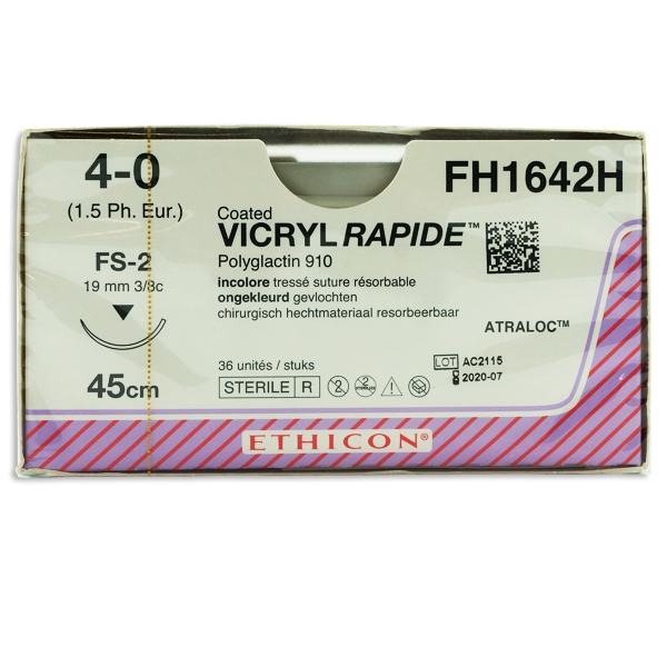 Vicryl Rapide FH1642H ufarvet 4/0 OS nål FS-2 45cm/36