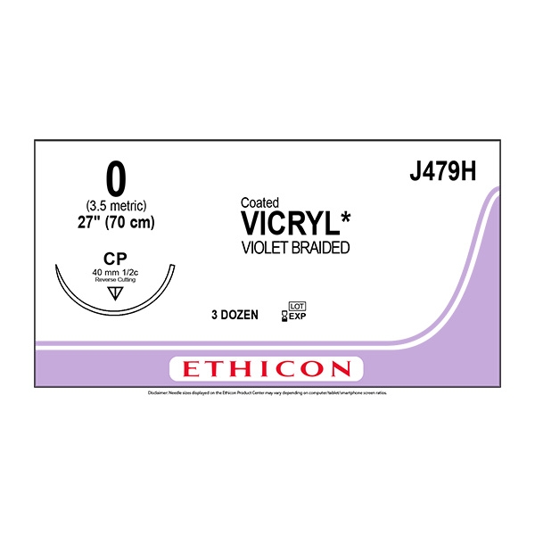 Vicryl J479H 0 CP OS nål 70 cm /36