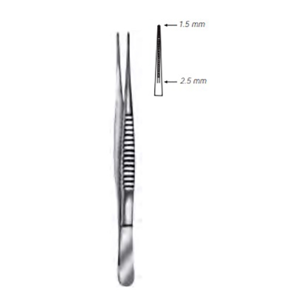 Pincet anatomisk De Bakey 1,5/2,5 mm 16 cm tysk kvalitet /stk
