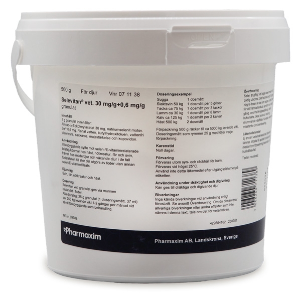 Selevitan® vet. 30 mg/g+0,6 mg/g Granulat 500 gram
