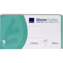 Latex naturfarvet undersøgelseshandske S PF /100