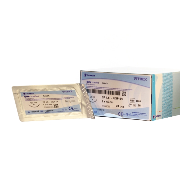 Silk Svart 4/0 DS-19 45 cm /24
