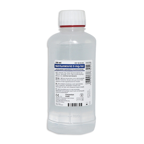 NaCl spolflaska skruvkork 9 mg/ml 500 ml /st