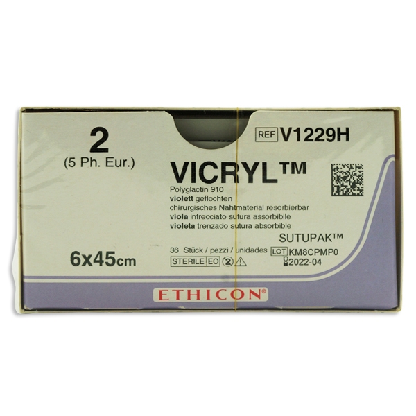Vicryl Sutupak V1229H lilla 2 6x45 cm /36