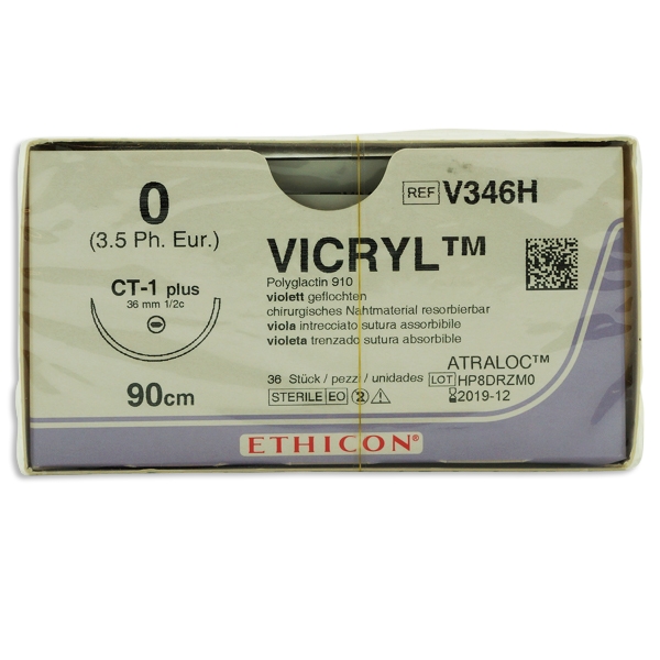 Vicryl J346H lila 0 taperpoint nål CT-1 90 cm /36