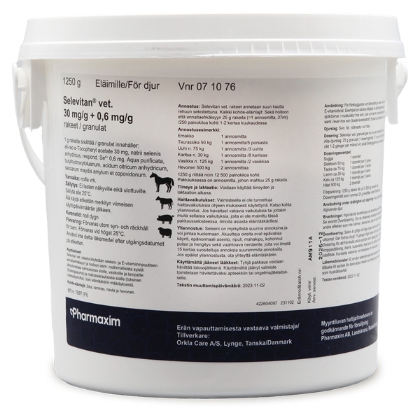 Selevitan® vet. 30 mg/g + 0,6 mg/g 1250 gram
