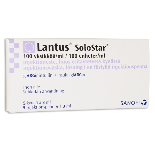 Lantus® (SoloStar) förfylld penna 100IE 5 x 3 ml