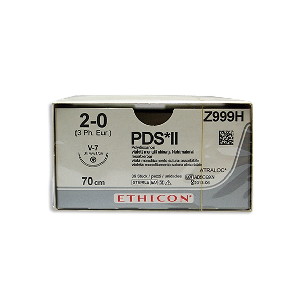 PDS II Z999H lila 2/0 tapercut nål V-7 70 cm /36