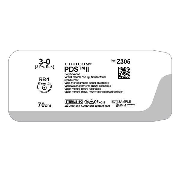 PDS II Z305H lilla 3/0 rund nål RB-1 70 cm /36