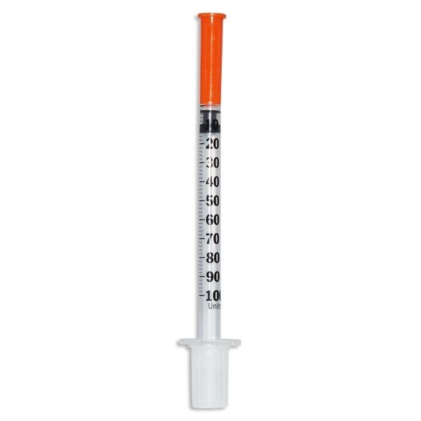 Insulinsprøjte 100IE 1 ml med fast kanyle 0,3x12 mm /100