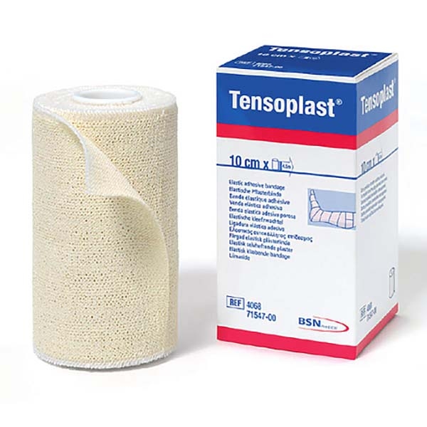 Tensoplast elastisk klæbende bandage 10 cmx4,5 meter /stk