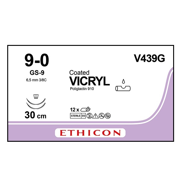 Vicryl V439G 9/0 OS nål 2xGS-9 30 cm /12