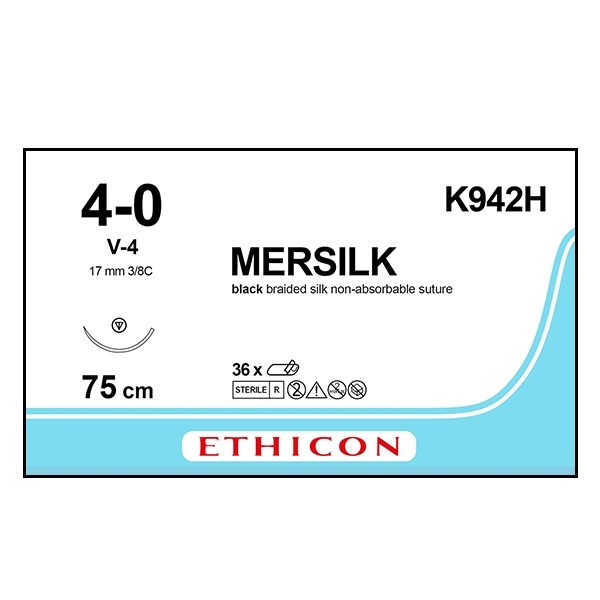 Silke K942H svart 4/0 tapercut nål V-4 75 cm /36