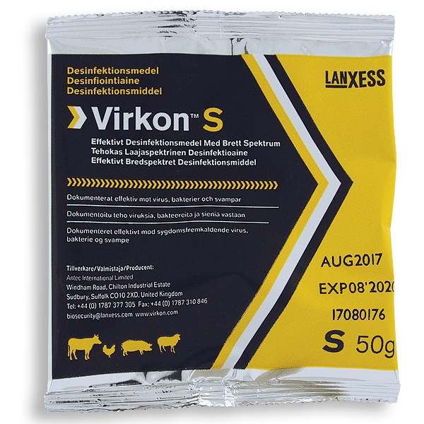 Virkon S overfladesinfektionsmiddel 50 gram / stk