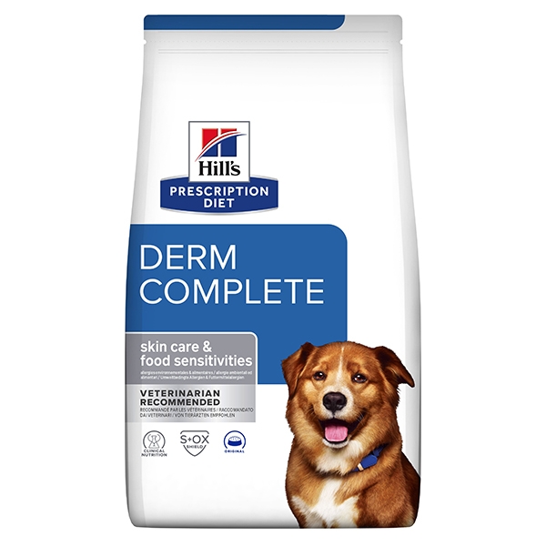 Hill's PRESCRIPTION DIET Derm Complete Environmental/Food Sensitivities tørrfôr til hund med egg og ris 12kg pose