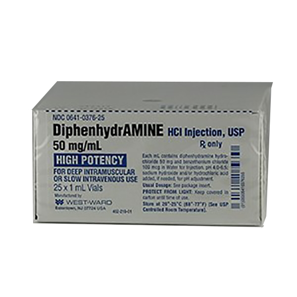 Diphenhydramine Hydrochloride 50 mg/ml Injektionsvätska 25 x 1 ml