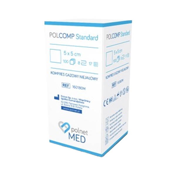 Kompres POLcomp gasbind ikke-steril 8-lags 10 x 10 cm /100