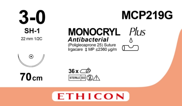 Monocryl Plus MCP219G lila 3/0 SH-1 70cm /12