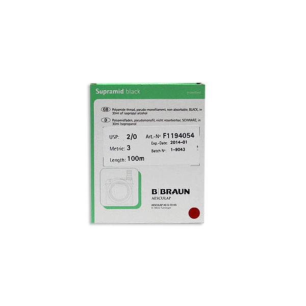 Supramid F1194054 sort 2/0 100 m /fl