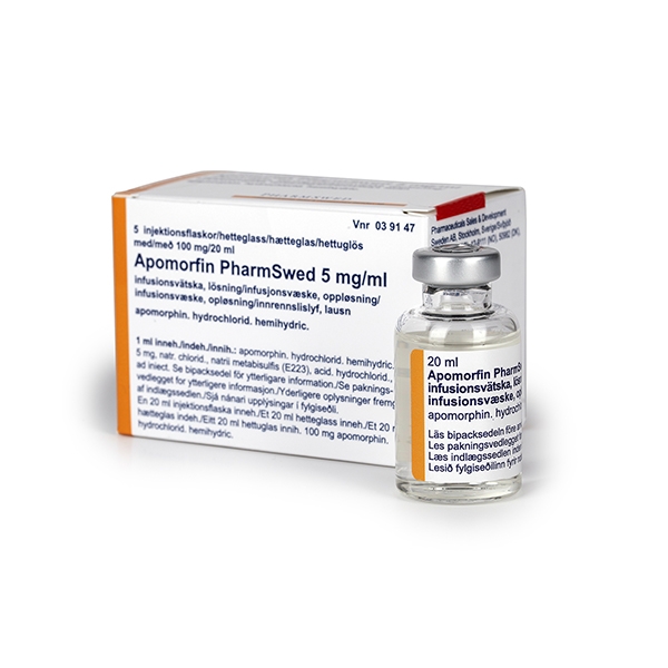 Apomorfin PharmSwed 5 mg/ml 5 x 20 ml