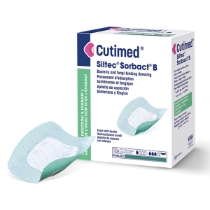 Cutimed Siltec Sorbact B 7,5x7,5 cm /10