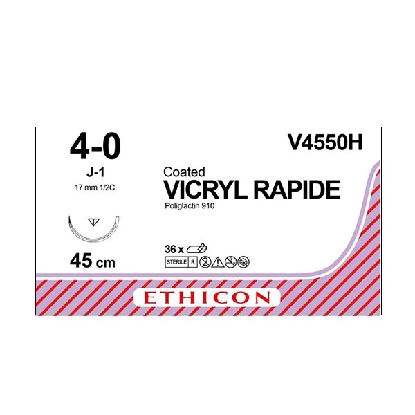 Vicryl Rapide V4550H ofärgad 4/0 OS nål J-1 45 cm /36