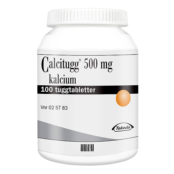 Calcitugg 500 mg 100 tuggtabletter