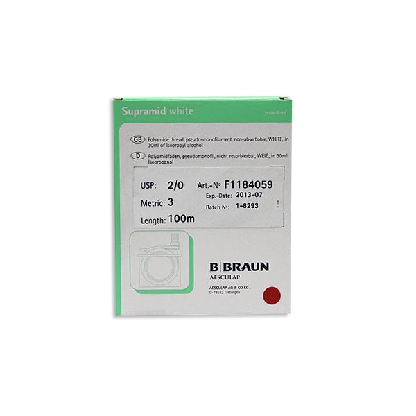 Supramid F1184059 hvid 2/0 100 m /fl