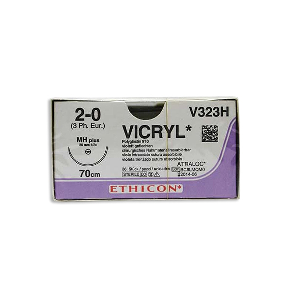 Vicryl J323H lila 2/0 taperpoint nål MH 70 cm /36