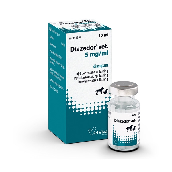 Diazedor vet. injektionsvätska 5 mg/ml 10 ml