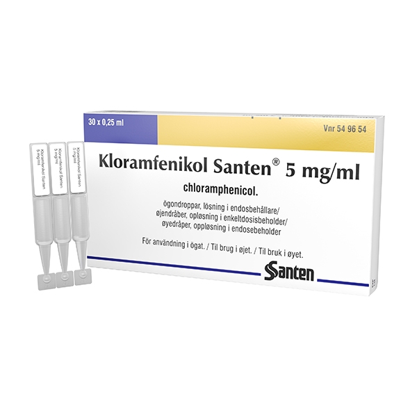 Kloramfenikol Santen 5mg/ml 0,25 ml 30 st