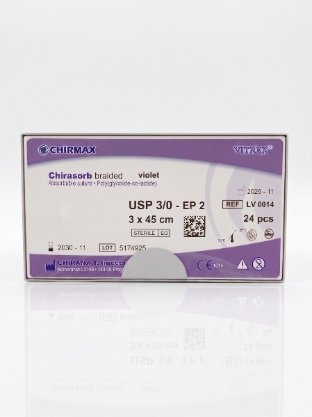 Chirasorb Sutupak lila 3/0 3x45cm/24