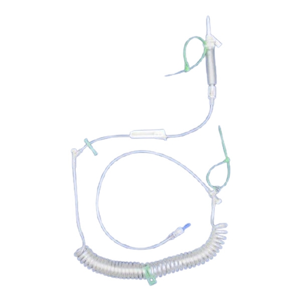 Spiralformet IV-infusionsslange til føl med drejekobling /stk