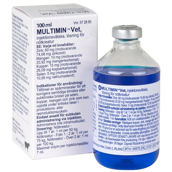 Multimin Vet. injektionsvätska lösning 100 ml