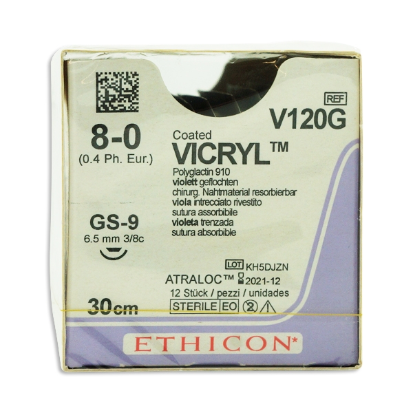 Vicryl V120G lila 8/0 OS nål GS-9 30 cm /12